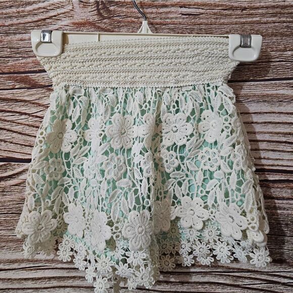 Beautees misses skort large cream/pastel green Pre-owned - Picture 1 of 7